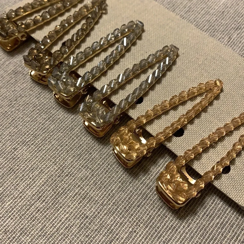 Anthropologie beaded hair clip set crystals new